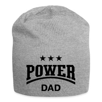 Power Dad (Daddy / Papa / Father’s Day / Black) - Jersey Beanie - heather grey - Front