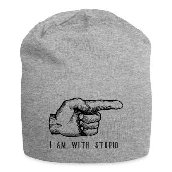 i am with stupid - Jersey-Beanie - Grau meliert - Vorne