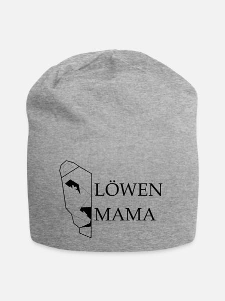 Löwen Mama - Jersey-Beanie - Grau meliert