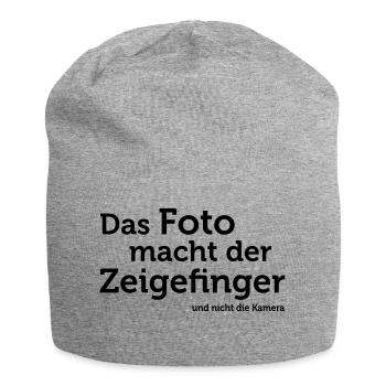 Das Foto macht der Zeigefinger - Jersey-Beanie - Grau meliert - Vorne