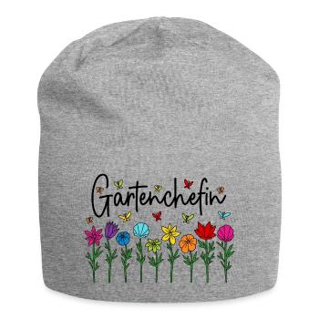 Garten Chefin Blumen Gartenarbeit Gartenchefin - Jersey-Beanie - Grau meliert - Vorne
