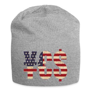 ¥€$ argent Drapeau américain - Bonnet en jersey - gris chiné - Devant