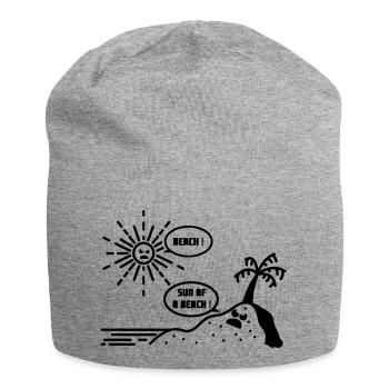 BEACH ! SUN OF A BEACH !(plage, été, vacances)flex - Bonnet en jersey - gris chiné - Devant