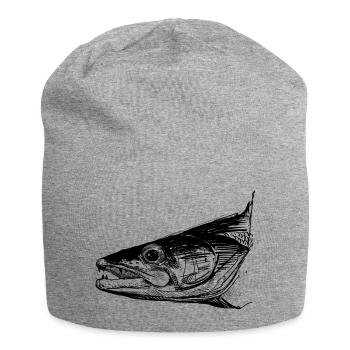 Sandre - Pêche au sandre - Poisson préféré - Bonnet en jersey - gris chiné - Devant