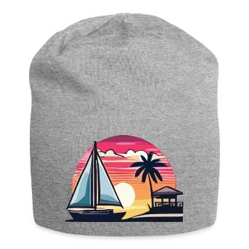 Sommer - Jersey-Beanie - Grau meliert - Vorne