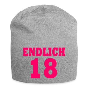 Endlich 18 - Jersey-Beanie - Grau meliert - Vorne