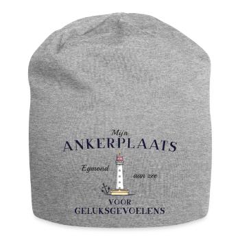Egmond aan zee, Pays-Bas, Anchorage Glück - Bonnet en jersey - gris chiné - Devant