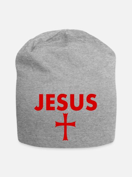 jesus kreuz - Jersey-Beanie - Grau meliert