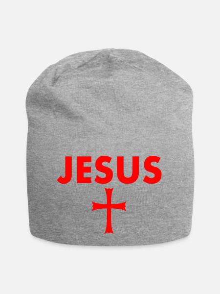 jesus kreuz - Jersey-Beanie - Grau meliert
