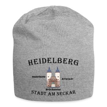 Heidelberg Bridge Gate, drawing, Germany - Jersey Beanie - heather grey - Front