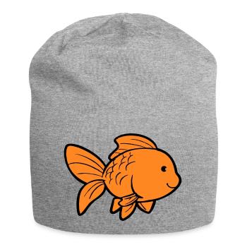 Poisson Poisson Rouge - Bonnet en jersey - gris chiné - Devant