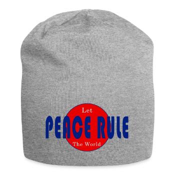 Que la paix règne sur le monde - Bonnet en jersey - gris chiné - Devant