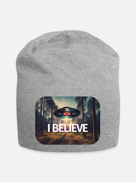 I Believe in the vinyl - Jersey-Beanie - Grau meliert