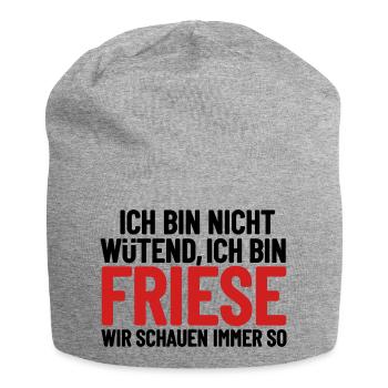 I'm not angry - I'm Frisian - Jersey Beanie - heather grey - Front