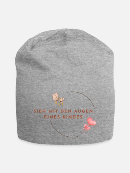 SIEH_MIT_DEN_AUGEN_EINES_KINDES - Inneres Kind - Jersey-Beanie - Grau meliert