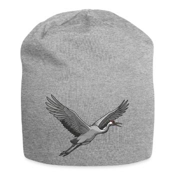 Kranich - Jersey-Beanie - Grau meliert - Vorne