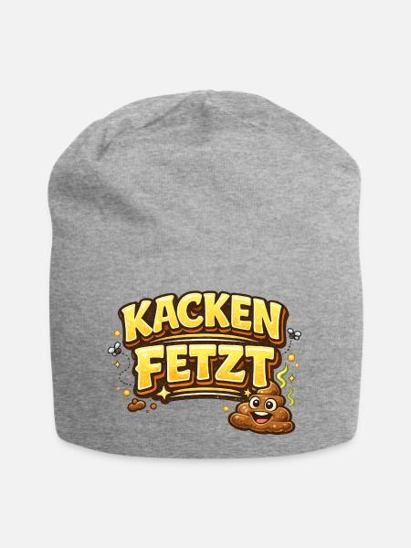 Kacken  - Jersey-Beanie - Grau meliert