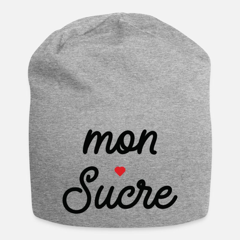 My Black Heart Script - Jersey Beanie - heather grey