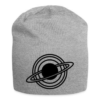 Saturn Planet Rings Silhouette - Jersey Beanie - heather grey - Front