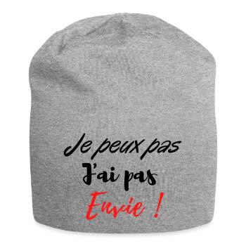 je peux pas j'ai pas envie ! - Bonnet en jersey - gris chiné - Devant