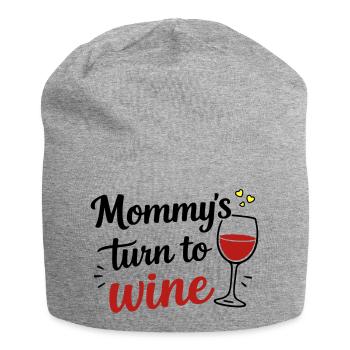 Mommy’s Turn to Wine – Muttertag Fun Design - Jersey-Beanie - Grau meliert - Vorne