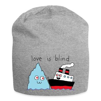 Liebe ist blind - Jersey-Beanie - Grau meliert - Vorne