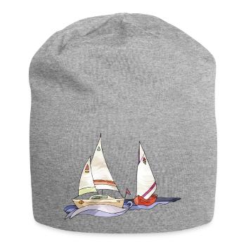 Segelboote - Jersey-Beanie - Grau meliert - Vorne