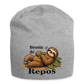 Paresseux Détendu Sur Feuilles - Bonnet en jersey - gris chiné - Devant