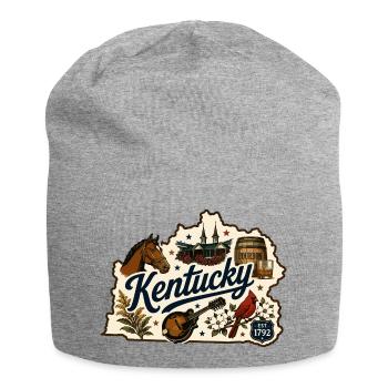 Vintage-Kentucky Bluegrass-Bourbon-Aufkleber - Jersey-Beanie - Grau meliert - Vorne