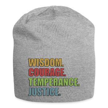 4 Stoic Virtues Retro Rainbow - Jersey Beanie - heather grey - Front