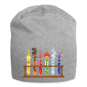 Bunte Reagenzgläser Comicstil - Jersey-Beanie - Grau meliert - Vorne
