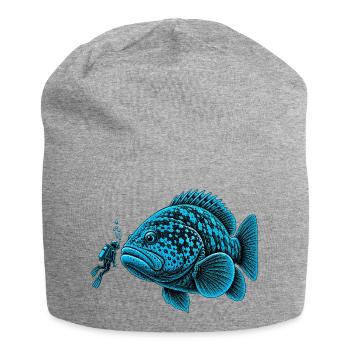 Giant Grouper Fish Booping a Scuba Diver - Jersey-Beanie - Grau meliert - Vorne