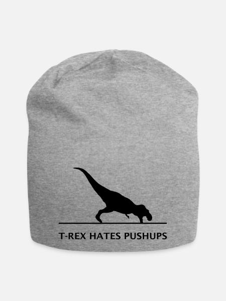 T-rex hates pushups - Jersey-Beanie - Grau meliert