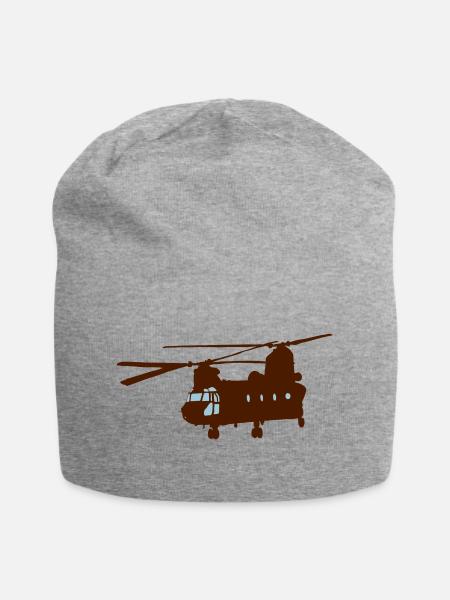 Hubschrauber - Jersey-Beanie - Grau meliert