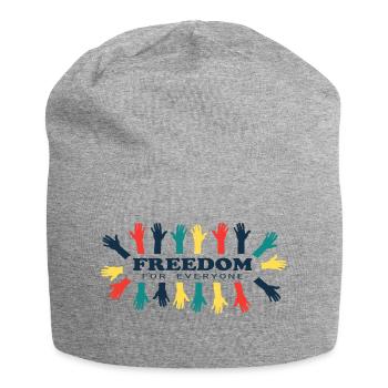 Paix - Liberté pour tous! Paix pour tous - Bonnet en jersey - gris chiné - Devant
