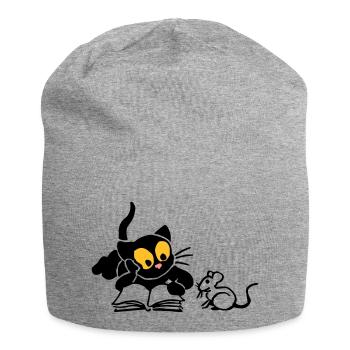 Kitten Lese - Jersey-Beanie - Grau meliert - Vorne