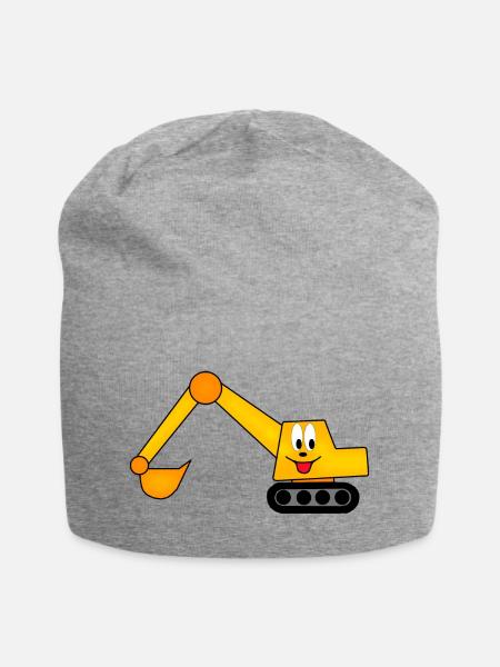 süßer Bagger für Kinder - Jersey-Beanie - Grau meliert