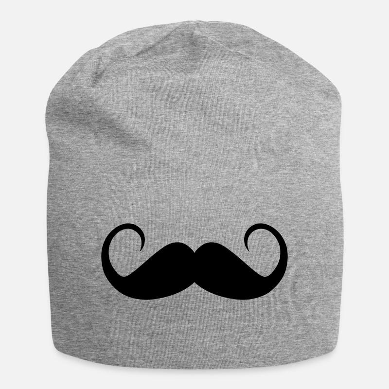 Schnurrbart - Jersey-Beanie - Grau meliert