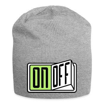 on off switch button button turn off - Jersey Beanie - heather grey - Front