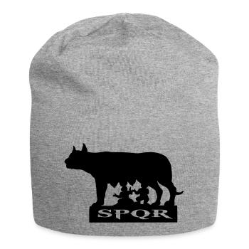 she-wolf romulus remus italian symbol of rome ital - Jersey Beanie - heather grey - Front