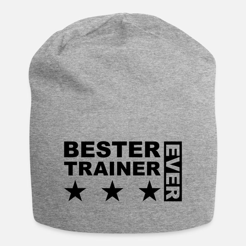 Bester Trainer - Jersey-Beanie - Grau meliert