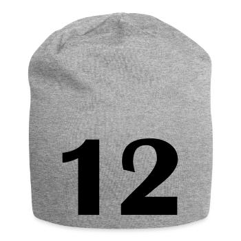 12 - Jersey-Beanie - Grau meliert - Vorne