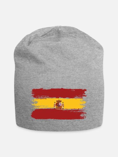 Spanien-Flagge Pinselstrichbanner - Jersey-Beanie - Grau meliert