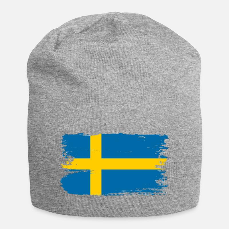 Tee à brosse drapeau de la Suède - Bonnet en jersey - gris chiné