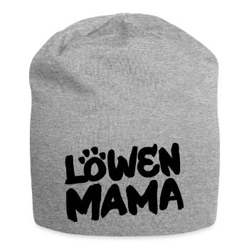 Stolze Löwenmama - Jersey-Beanie - Grau meliert - Vorne