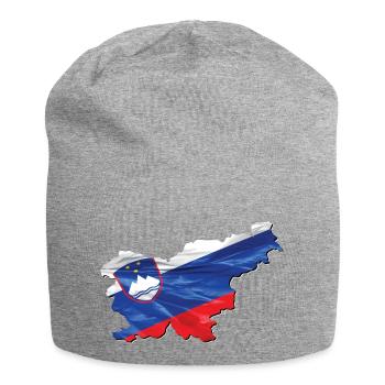 Slowenien Flagge in der Slowenien Landkarte - Jersey-Beanie - Grau meliert - Vorne