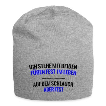 Auf dem Schlauch stehen lustiger Spruch Geschenk - Jersey-Beanie - Grau meliert - Vorne