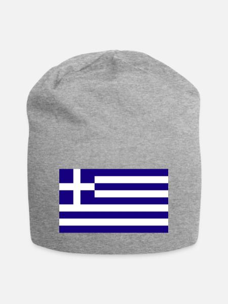 Griechenland National Flagge - Jersey-Beanie - Grau meliert