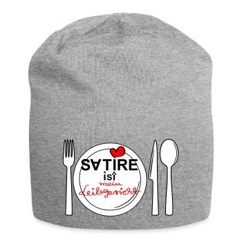 Satire - ist mein Leibgericht - Jersey-Beanie - Grau meliert - Vorne