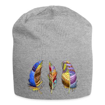 Feder - Jersey-Beanie - Grau meliert - Vorne